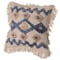 Deerlux 16" Handwoven Cotton & Silk Throw Pillow Cover with Embossed Zig Zag, Blue & Beige QI004299.ZZ - alternate 1